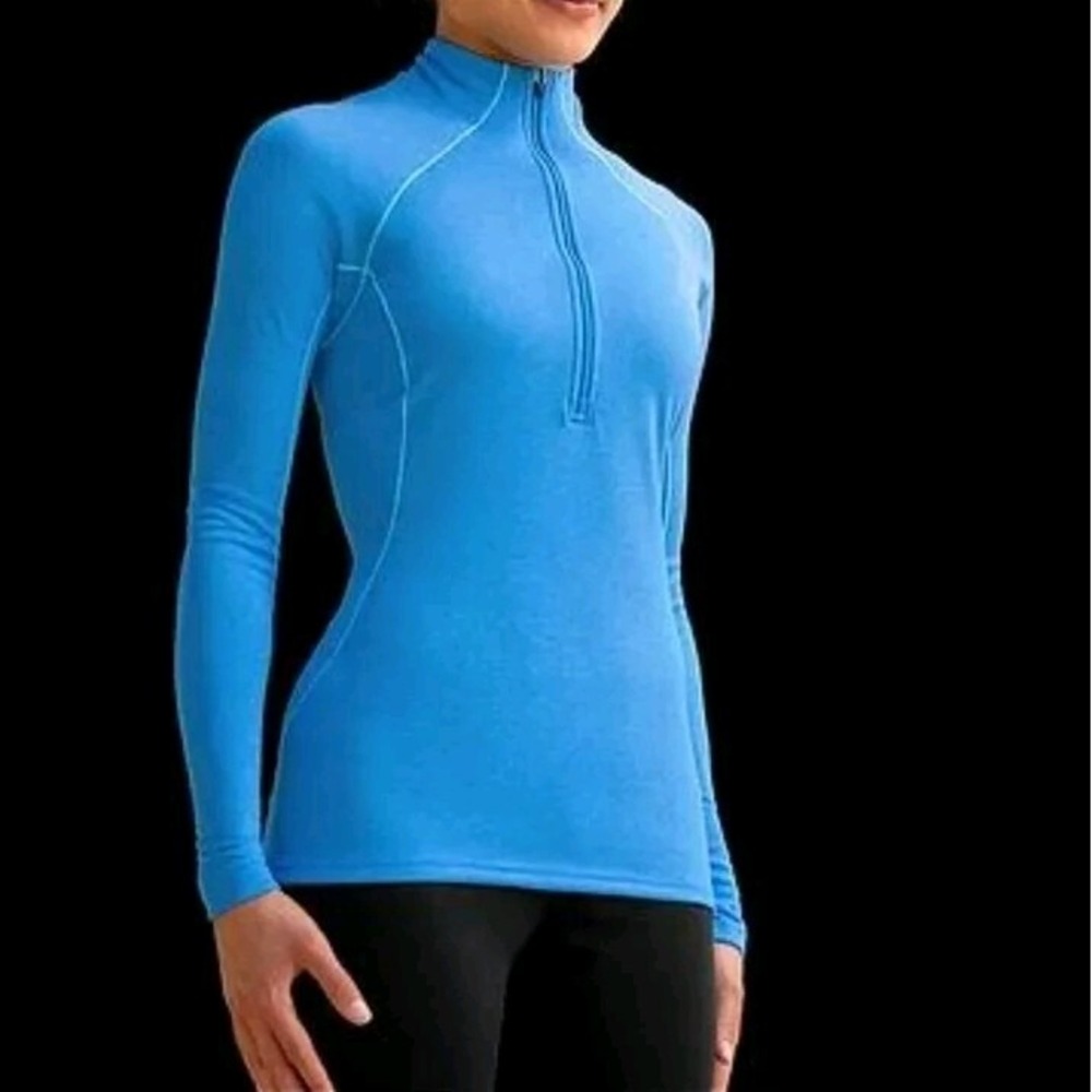 Patagonia Womens Sz XS XSmall Capilene 3 Baselayer BLUE 1/2 Zip Midweight Shirt